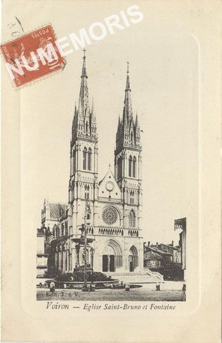 Voiron Eglise Saint-Bruno et Fontaine