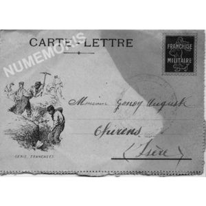 carte lettre de 1914