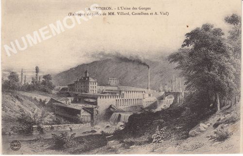 052 Voiron l'usine des Gorges (fabrique de toiles de MM Villard, Castelbon et A. Vial)