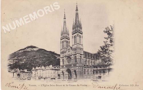 056 Voiron l'&eacute;glise Saint-Bruno et le Coteau de Vouise