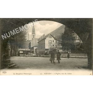 Le Dauphin&eacute; pittoresque 17 Voiron l'&eacute;glise vue du viaduc