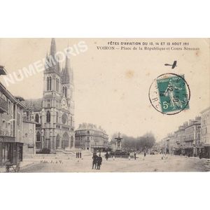 F&ecirc;tes d'aviation du 13, 14 et 15 ao&ucirc;t 1911 Voiron place de la R&eacute;publique et cours S&eacute;nozan