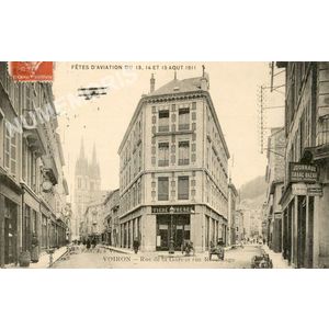 Fêtes d'aviation du 13, 14 et 15 août 1911 Voiron rue de la Gare et rue Rose sage