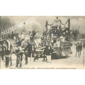 JG 407 f&ecirc;tes de Voiron (29 mars 1908) char de la Grand'Rue les industries de Voiron