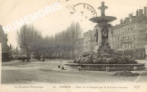 le Dauphin&eacute; pittoresque 26 Voiron place de la R&eacute;publique et le cours S&eacute;nozan