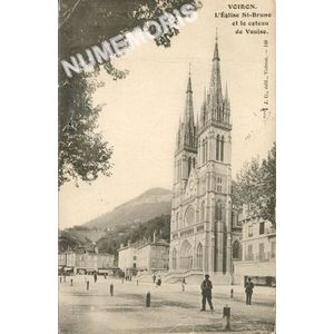 JG 149  Voiron l'&eacute;glise St Bruno et le coteau de Vouise