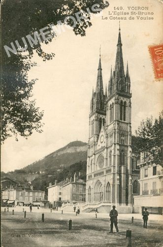GD 149 Voiron l'&eacute;glise St-Bruno le coteau de Vouise
