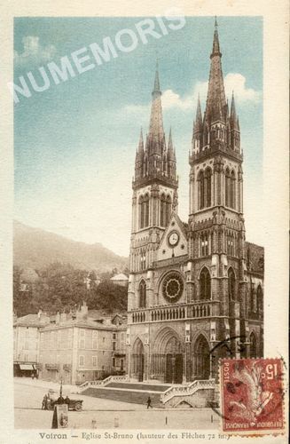 Voiron &eacute;glise St Bruno (hauteur des fl&egrave;ches 72 m)