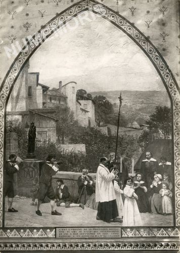 procession du voeu de ville arriv&eacute;e sur la place peinte par Girard