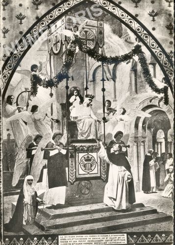 St Dominique re&ccedil;oit le rosaire, peint par Girard