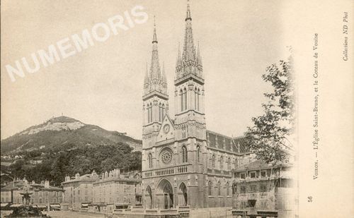 056 Voiron l'&eacute;glise St Bruno et le coteau de Vouise