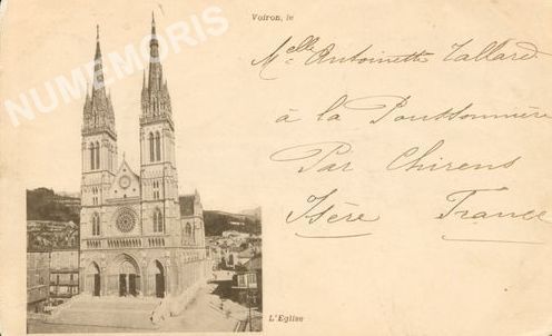 Voiron le...  l'&eacute;glise