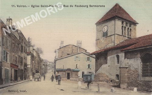011 Voiron Eglise Saint-Pierre et rue du faubourg Sermorens