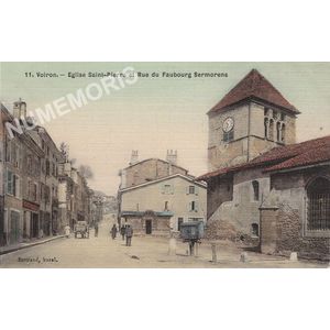 011 Voiron Eglise Saint-Pierre et rue du faubourg Sermorens