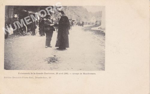 Ev&egrave;nements de la Grande Chartreuse, 29 avril 1903 - groupe de manifestants