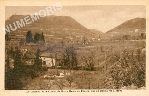 le ch&acirc;teau et le coteau de Notre Dame de Vouize vus de Coublevie
