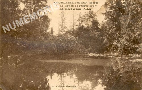 Coublevie-Voiron (Is&egrave;re) "le Repos de l'ouvri&egrave;re" la pi&egrave;ce d'eau A.M.