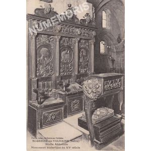 St-Geoire-en-Valdaine (Is&egrave;re) stalle abbatiale monument historique du XVe si&egrave;cle