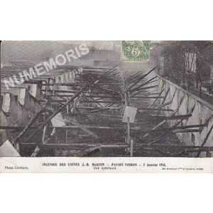 Incendie des usines J. B. Martin Paviot-Voiron 7 janvier 1913