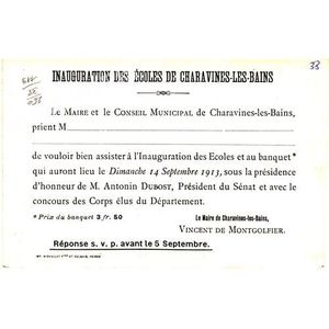 Ecole de Charavines-les-Bains (verso)