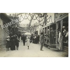 Voreppe juin 1909 - arriv&eacute;e du tramway