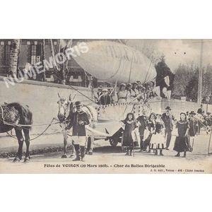 JG 406 f&ecirc;tes de Voiron (29 mars 1908) char du ballon dirigeable