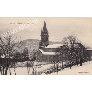 Rives l'&eacute;glise paysage d'hiver