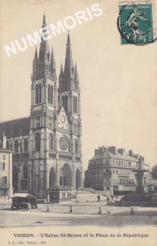 JG 463 Voiron l'&eacute;glise St-Bruno et la place de la R&eacute;publique