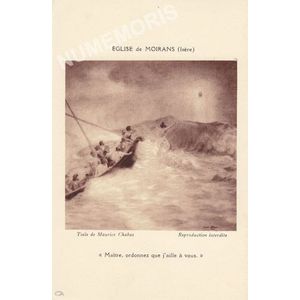 Eglise de Moirans (Is&egrave;re) toile de Maurice Chabas