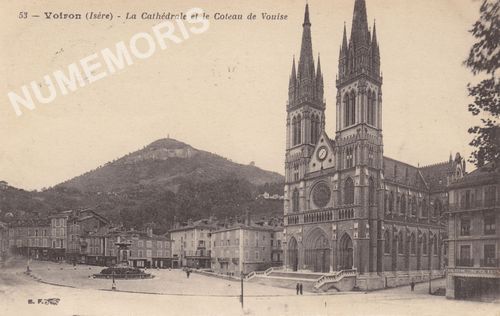 053 Voiron (Is&egrave;re) La Cath&eacute;drale et le coteau de Vouise