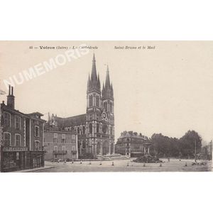 044 Voiron (Is&egrave;re) la cath&eacute;drale Saint Bruno et le mail 