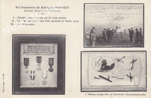 en souvenir de Adolphe Pégoud aviateur dauphinois (1889-1915)