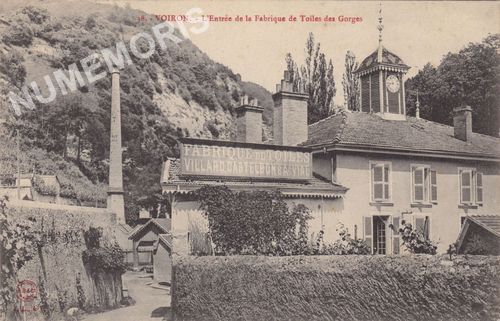 038 Voiron l'entr&eacute;e de la fabrique de toiles des Gorges