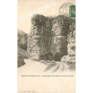 JG 254 massif de la Chartreuse les gorges du Crossey, sortie du tunnel