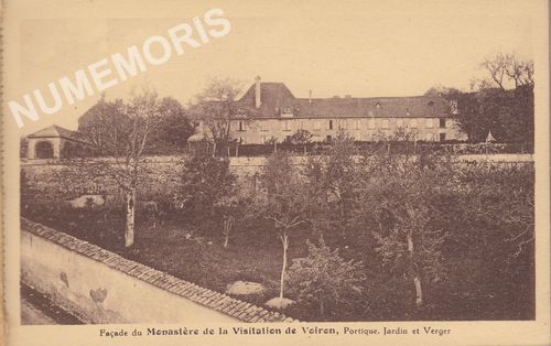fa&ccedil;ade du Monast&egrave;re de la Visitation de Voiron, portique, jardin et verger