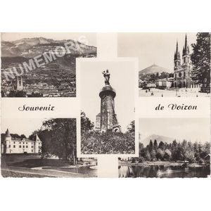 1648 Voiron vue g&eacute;n&eacute;rale l'&eacute;glise N.-D. de Vouise Parc de la Brunerie, le ch&acirc;teau la pi&egrave;ce d'eau