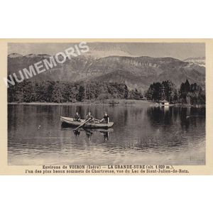 Environs de Voiron (Is&egrave;re) la Grande-Sure (alt. 1929 m.) l'un des plus beaux sommets de Chartreuse, vue sur le lac de Siant-Julien-de-Ratz