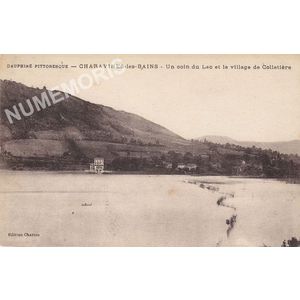 Dauphin&eacute; pittoresque Charavines-les-Bains un coin du Lac et le village de Colleti&egrave;re