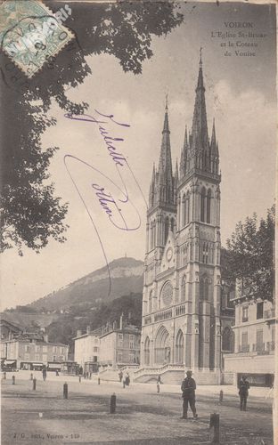 JG 149 Voiron l'&eacute;glise St Bruno et le coteau de Vouise 