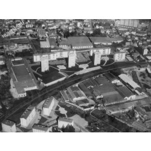 Voiron : vues a&eacute;riennes de la DDE de 1970