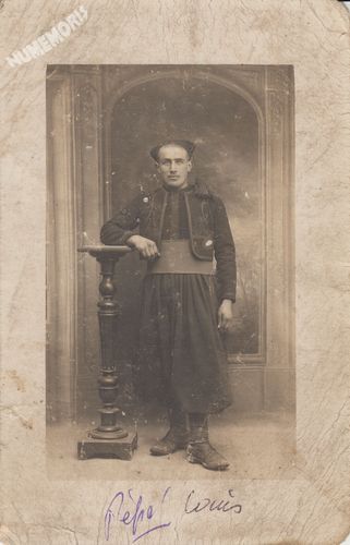 carte-photo de zouave montfrinaud en 1917