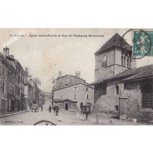 011 Voiron Eglise Saint-Pierre et rue du Faubourg Sermorens