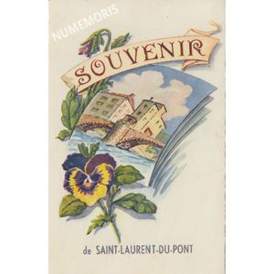Saint Laurent du Pont- carte  souvenir