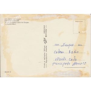 Route de la Grande Chartreuse- le D&eacute;sert- couleur- verso