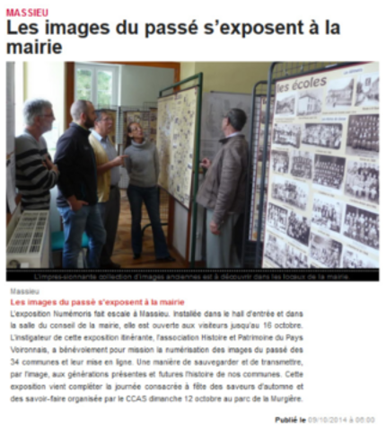 A Massieu du 6 au 16 octobre 2014